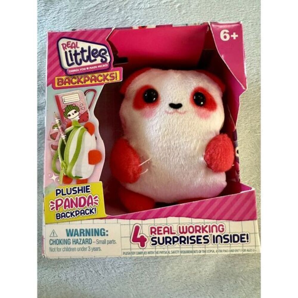 Real Littles Backpacks! Plushie Panda with 4 Working Surprises Inside New In Box